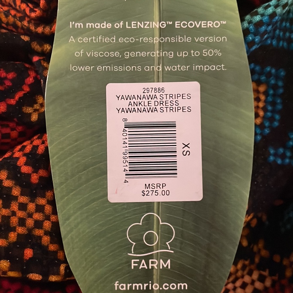 NWT Farm Rio Yawanawa Stripes Ankle Dress - Picture 15 of 15